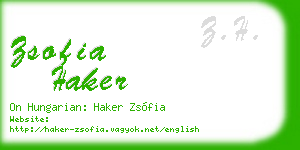 zsofia haker business card